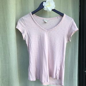 Pink V-neck tee